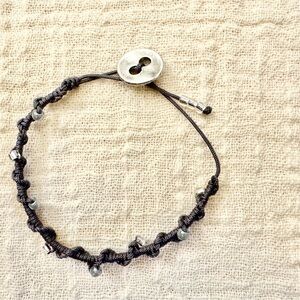 Elegant Black and Silver Knotted Bracelet